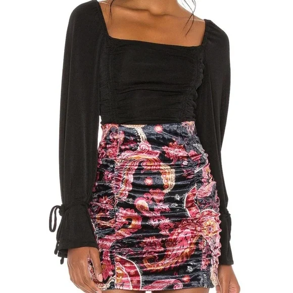 Intimately Free People Rouched Bodysuit in black sz small - Picture 7 of 9